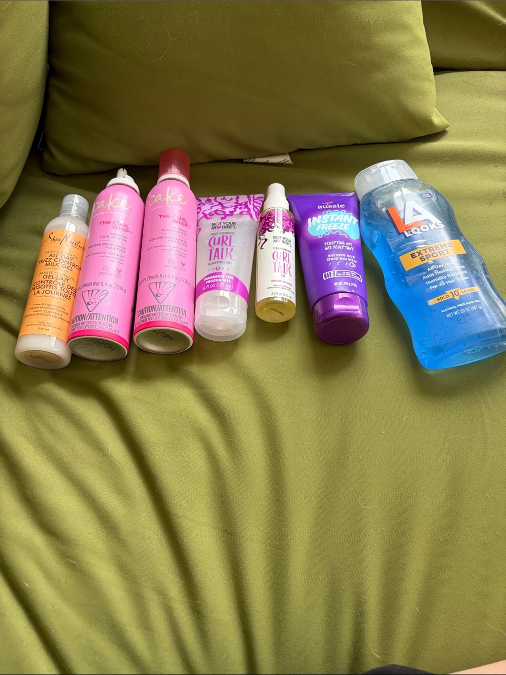 Lot of new to slightly used hair products geared towards curly hair